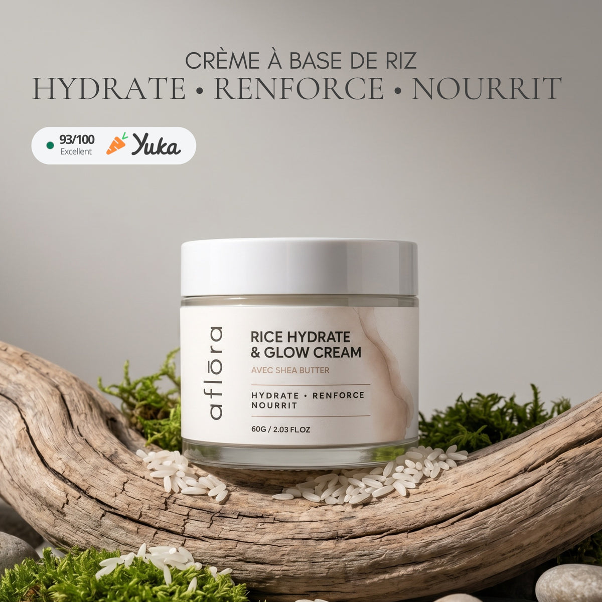 Aflōra Rice Hydrate & Glow Face Cream - 60g